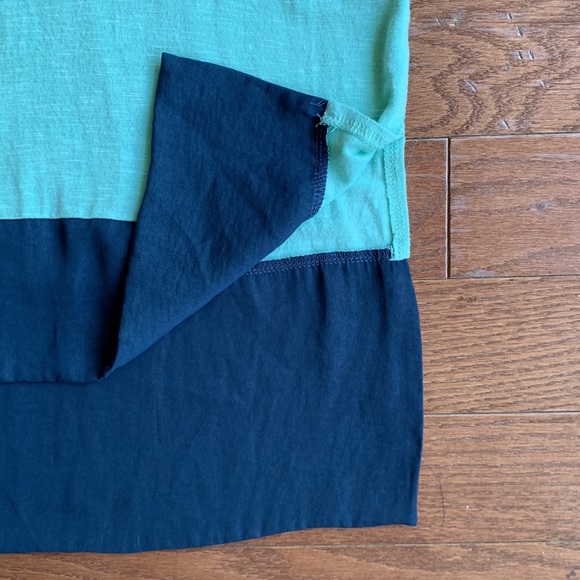 Dolan Scoop Neck Longline Mint Green & Navy Short Sleeve Tee Size Small - Picture 3 of 11